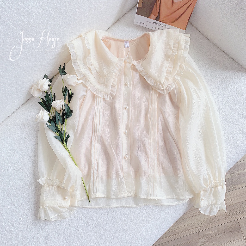 [Mã SKAMFSW175 giảm 10K đơn 50K] [ẢNH THẬT] - Áo sơ mi tiểu thư cổ ren hai lớp ulzzang - SM25 - jannahouse | BigBuy360 - bigbuy360.vn