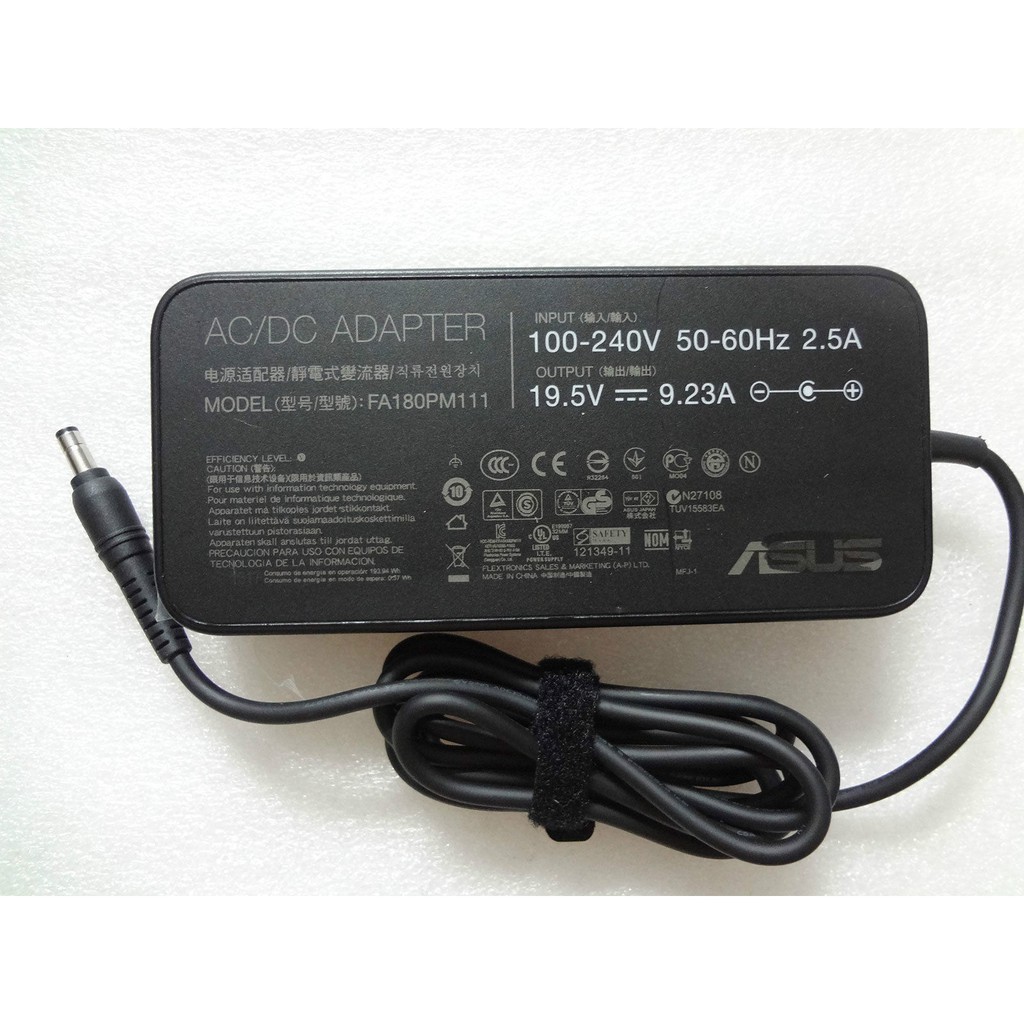 (ADAPTER) SẠC LAPTOP ASUS 19.5V-9.23A (180W) (Slim, Đầu thường) kích thước đầu ghim (5.5 x 2.5 mm)