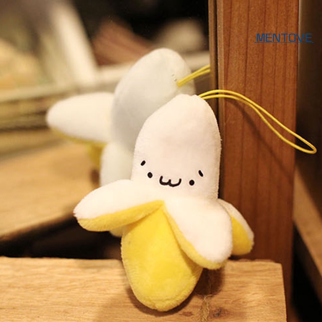 &lt; Mentove Đồ Chơi &gt; Mặt Dây Chuyền Thiết Kế Hình Quả Chuối Nhồi Bông Đa Năng Sáng Tạo Cho Xe Hơi