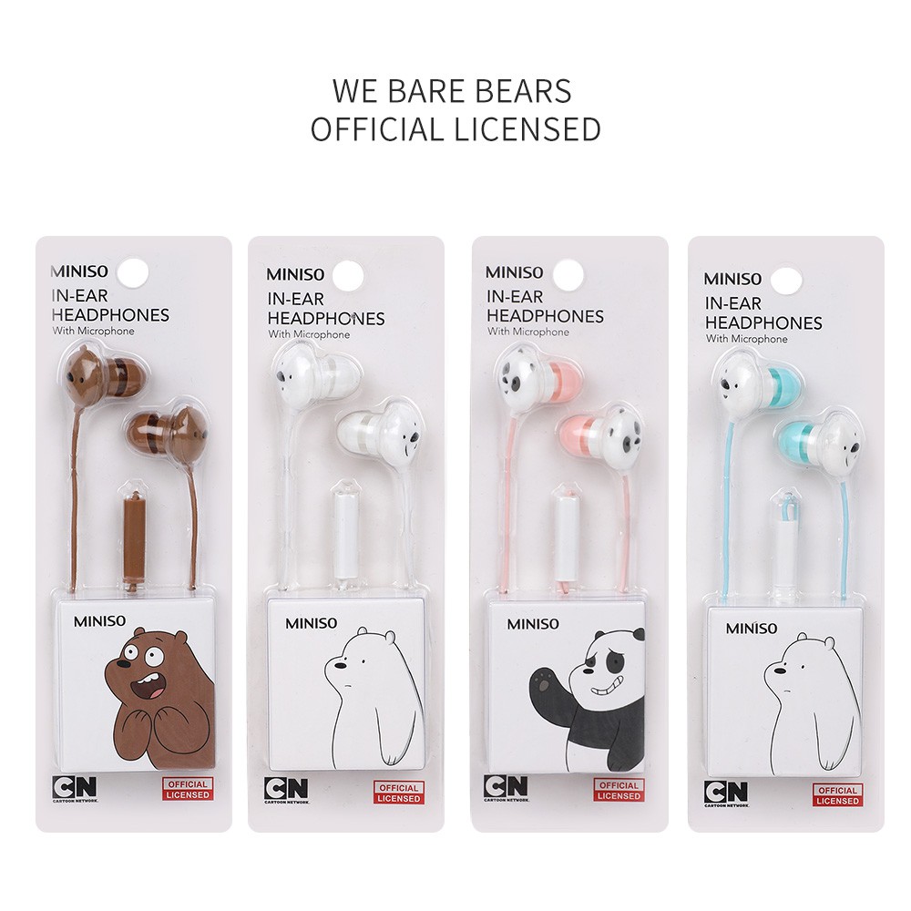 Miniso x We Bare Bears Tai nghe điện thoại (trắng)