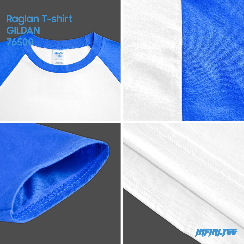 Áo thun trơn Gildan 76500 Premium Cotton - Adult Raglan T-Shirt INFINITEE