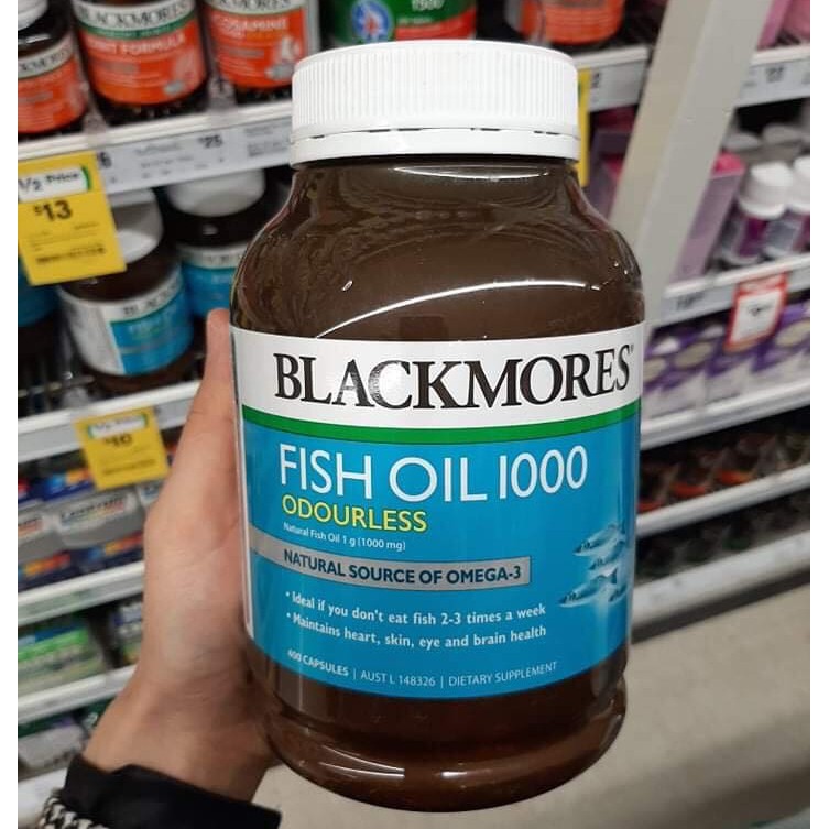 Dầu cá khử mùi blackmores Omega 3 Fish Oil 1000mg 400 viên