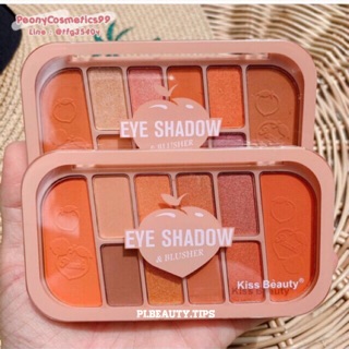 BẢNG MÀU MẮT VS MÁ HỒNG TONE TRÁI CAM ĐÀO KISS BEAUTY