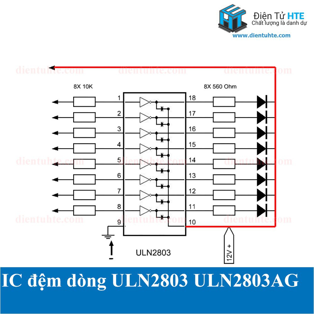 IC đệm dòng ULN2803 ULN2803AG DIP18 SOP18