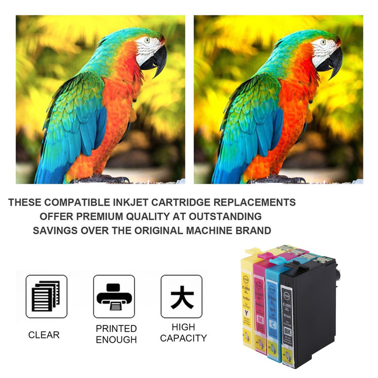 ZSMC Ink Jet Cartridge Compatible for Epson 29XL XP-235/XP-432 Printer Non-OEM