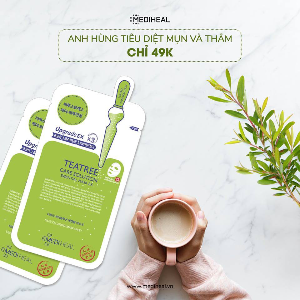 [Mã BMBAU50 giảm 7% đơn 99K] Mặt nạ tinh chất tràm trà ngăn ngừa mụn Mediheal Teatree Care Solution Essential Mask 24ml