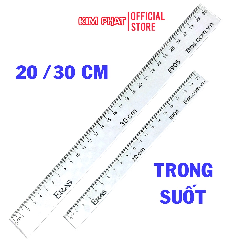 Thước kẻ học sinh Eras Trong Suốt