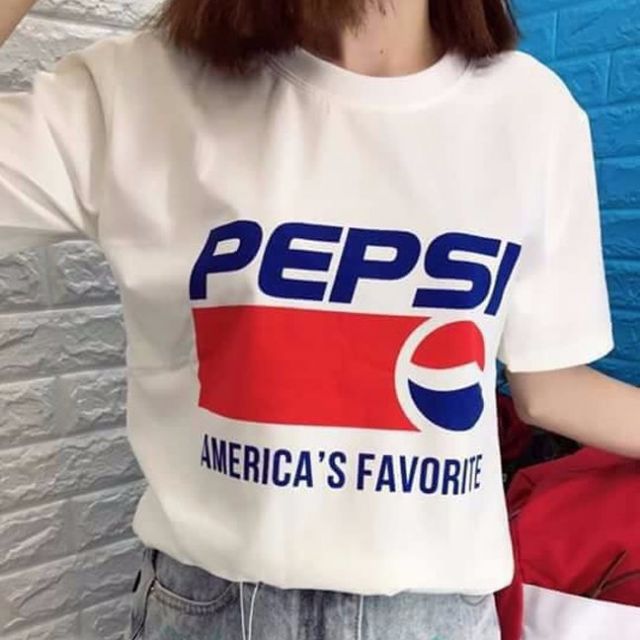 Áo thun cotton in họa tiết Pepsi cực hot