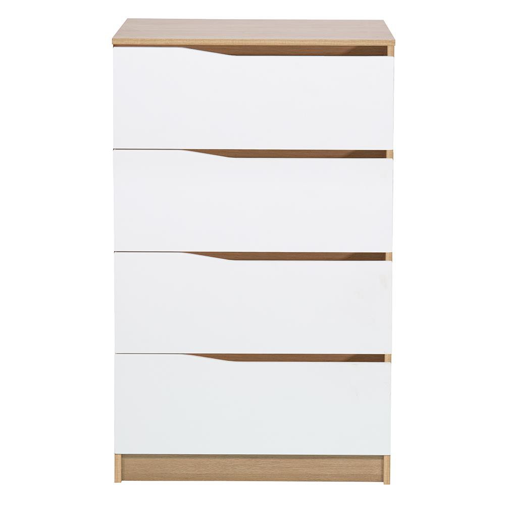HomeBase by HomePro Thailand FURDINI Tủ gỗ 4 ngăn Thái Lan W59xD39xH89CM màu trắng/gỗ sồi | BigBuy360 - bigbuy360.vn