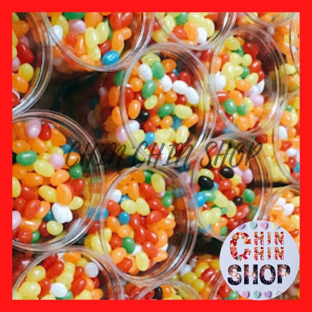 Kẹo bi dẻo mềm vị trái cây 7 màu lon 500g, thơm ngọt, đủ vị, kẹo tuổi thơ - ĂN VẶT CHIN CHIN.