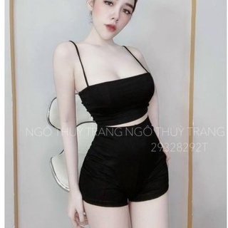 Sét bộ quần và áo 2 dây borip phôm ngang chuẩn body 👍