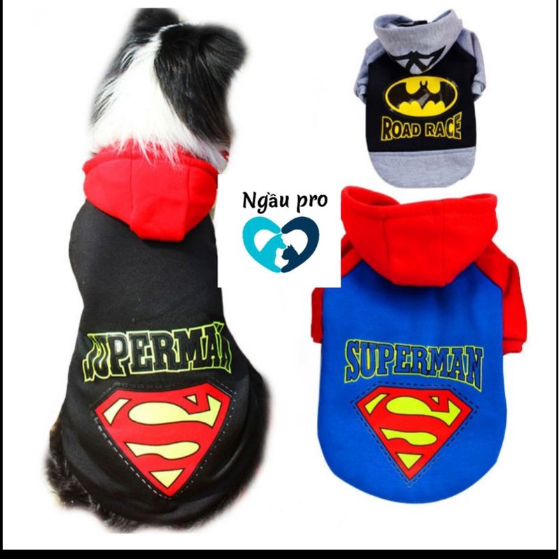 Áo cho chó lớn husky, golden, Alaska, Samoyed - Quần áo cho chó thú cưng in hình Siêu nhân SUPERMAN full size S đến 7XL