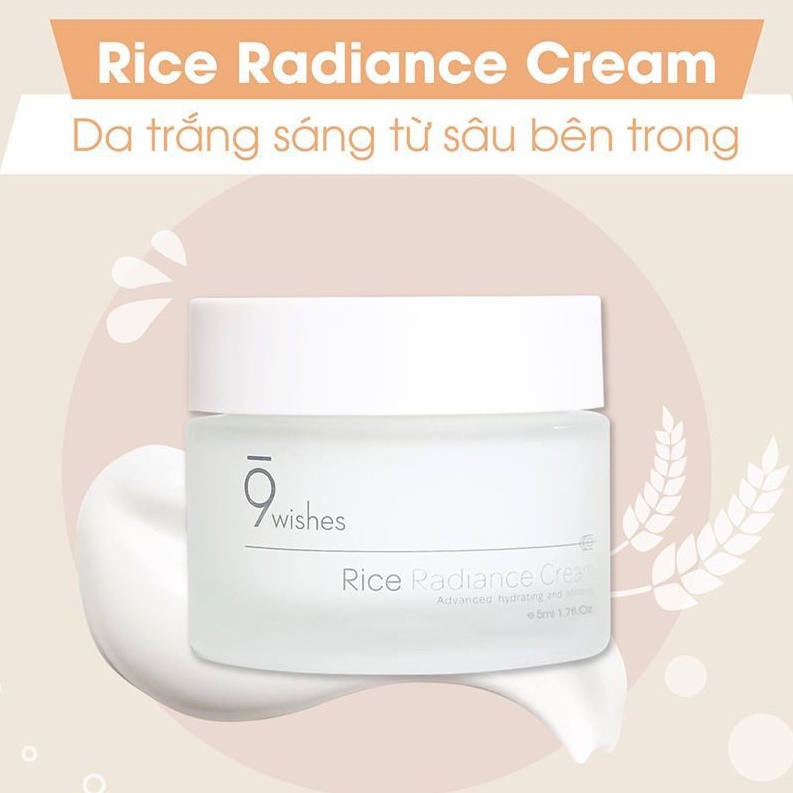 Kem Dưỡng 9Wishes Từ Gạo Dưỡng Ẩm Trắng Da, Chống Lão Hoá 9 Wishes Rice Radiance Cream 50ml