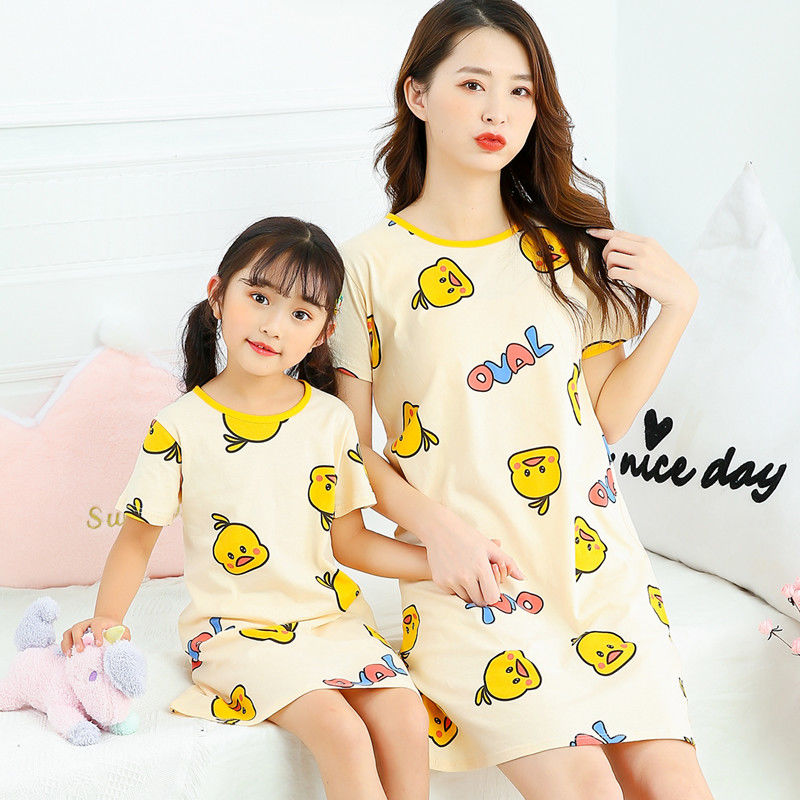 đồ ngủ Cotton Ngắn Tay Cho Mẹ Và Bé