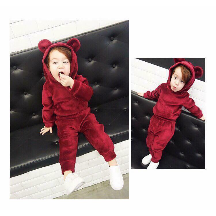 BỘ NỈ NHUNG CHO BÉ SIZE 120