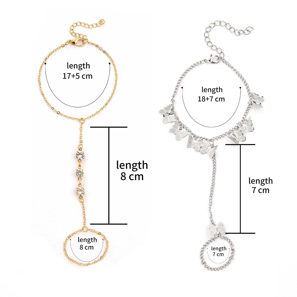 Vòng tay kèm nhẫn thiết kế đơn giản phong cách Hàn Quốc thời trang cho nữ