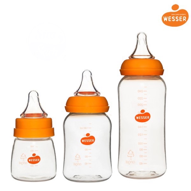 Bình sữa và núm Wesser cổ hẹp 60ml/140ml/250ml
