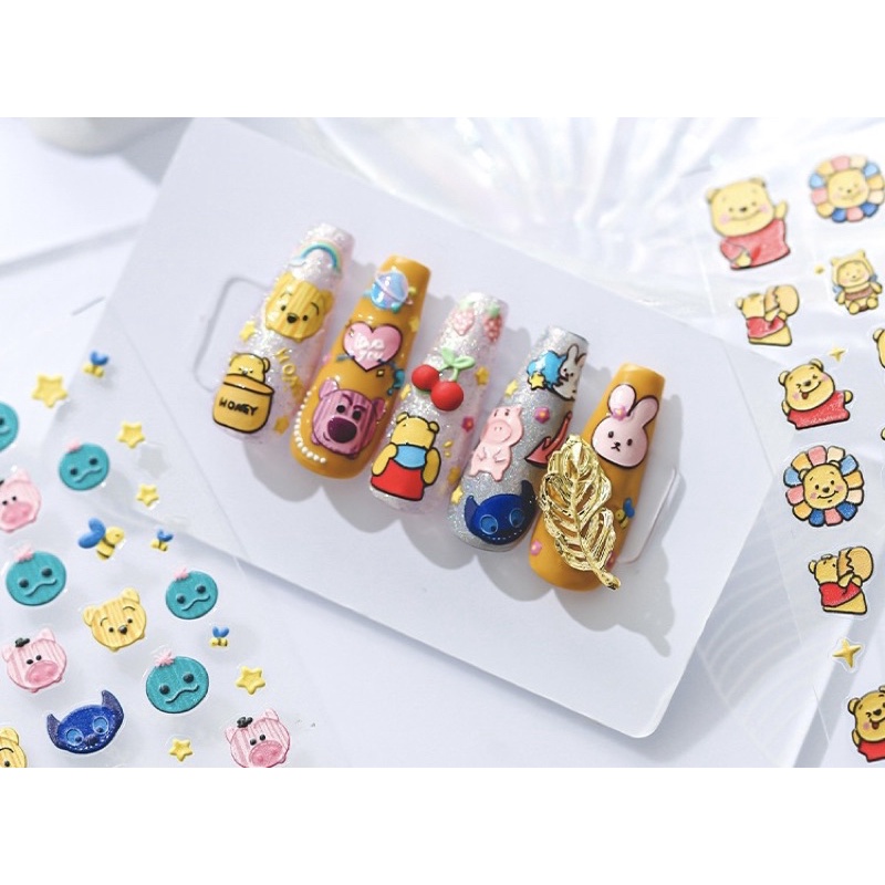 Sticker gấu pooh cute lụa ,5D new 2021