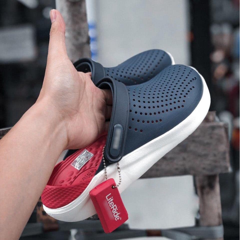 Sục Cross Literide đẹp êm mềm cho nam nữ - Màu xanh navy lót đỏ (CR501)