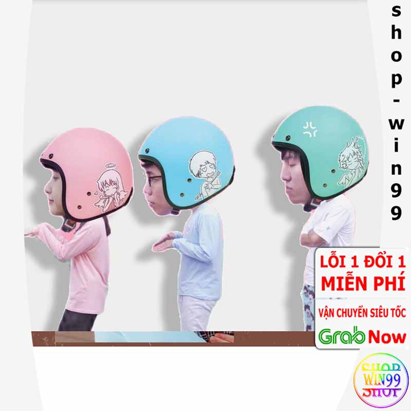 Mũ bảo hiểm 3/4 Trơn - Đi phượt cực chất Free Size Mũ bảo tình yêu 3 màu phù hợp người lớn- YÊU LÀ ĐỦ