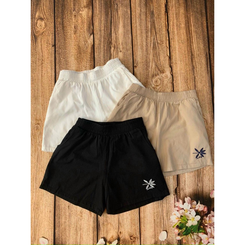 Quần short nữ_quần sooc đùi đũi thêu hoa cạp chun siêu Hot_556