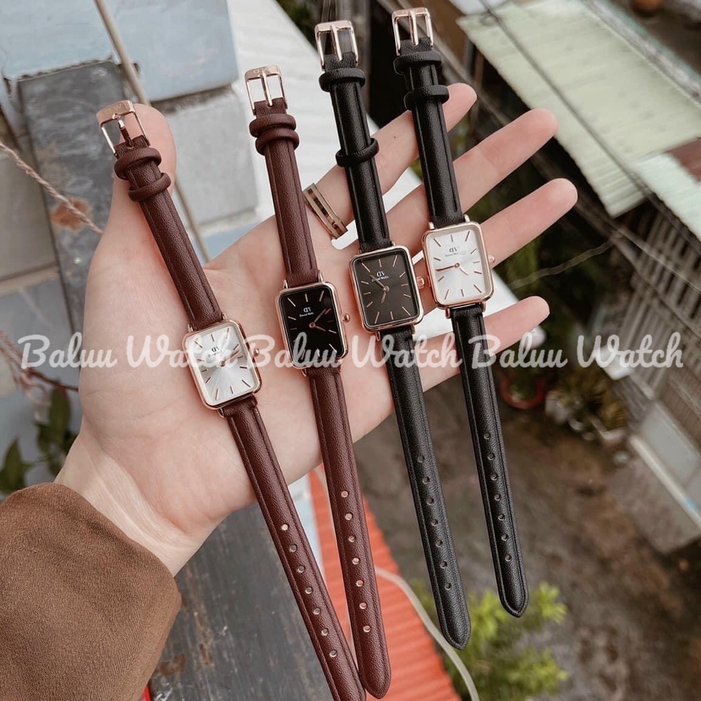 Đồng hồ nữ thời trang DV mặt vuông dây da