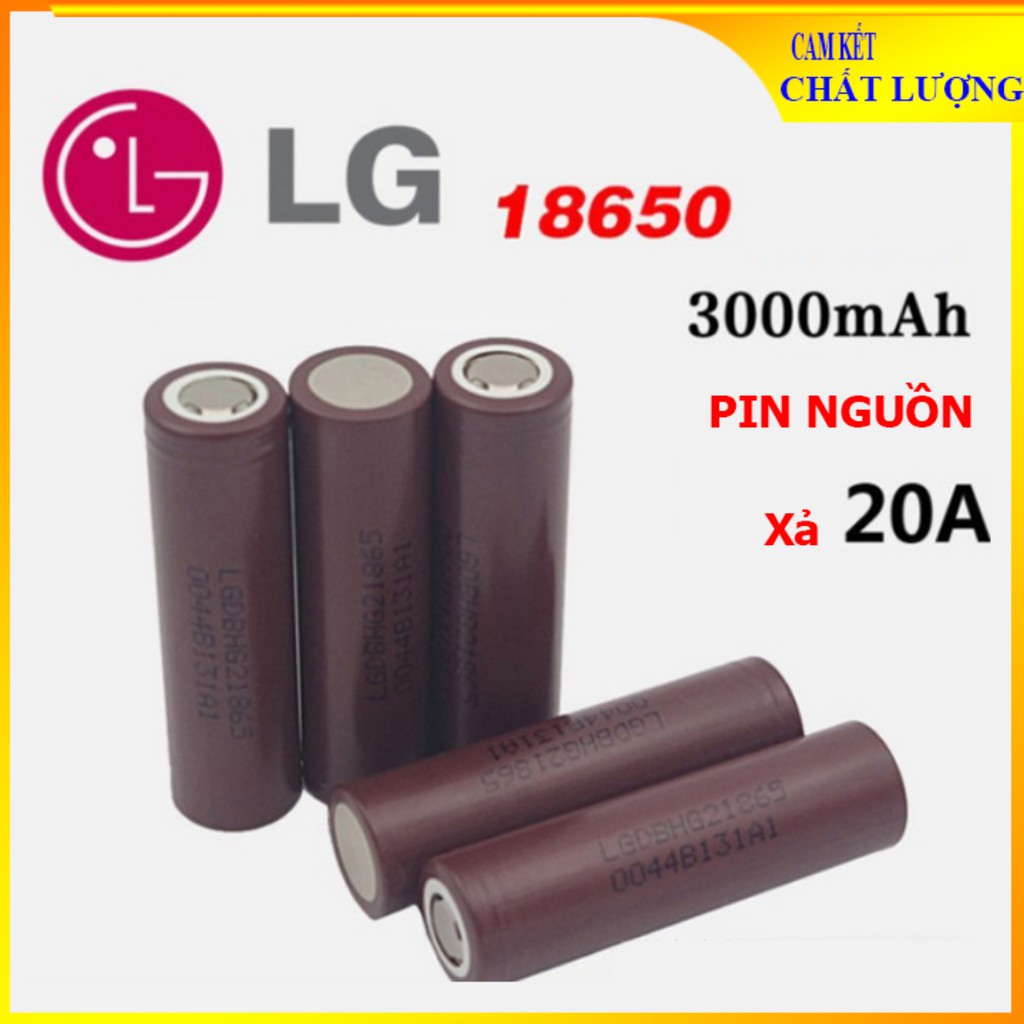 Pin 18650 LG HG2 3000mah , Pin nguồn chuyên nghiệp công cụ điện năng lượng cao, máy khoan điện dòng xả 25A
