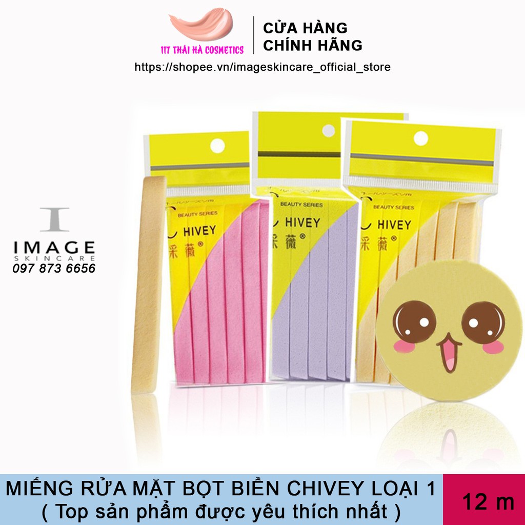 [Chính Hãng] [Loại 1] Miếng rửa mặt bọt biển dạng nén Chivey 12 miếng