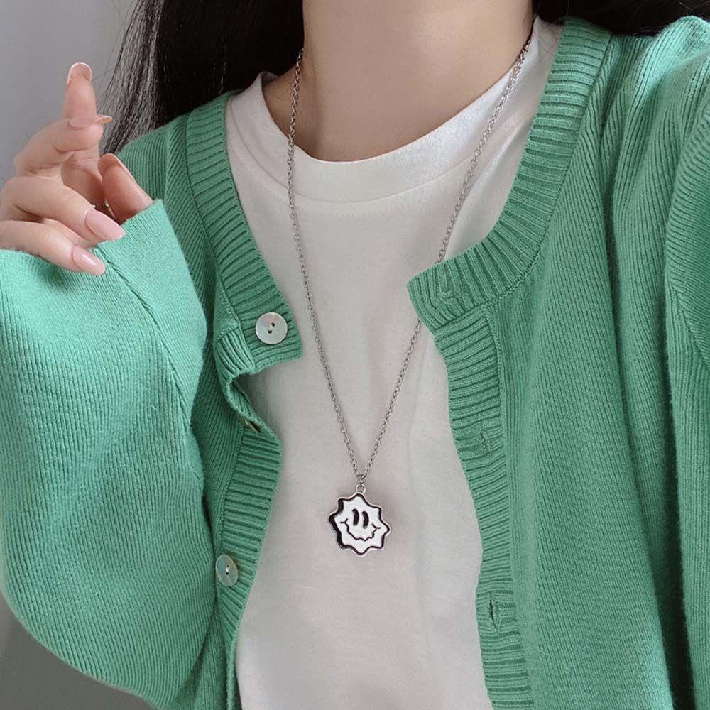 ANEMONE Vòng Cổ Choker Hình Mặt Cười Phong Cách Hàn Quốc Thời Trang Cho Nam