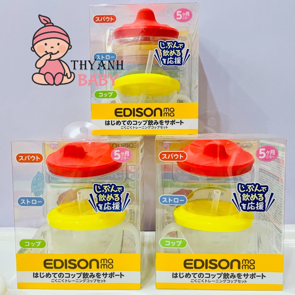 Cốc Tập Uống EDISON MAMA Có Thêm Nắp Cho Bé Từ 5m+