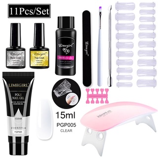 Bộ dụng cụ làm móng có gel poly UV trong suốt dùng nối móng tay chuyên dụng