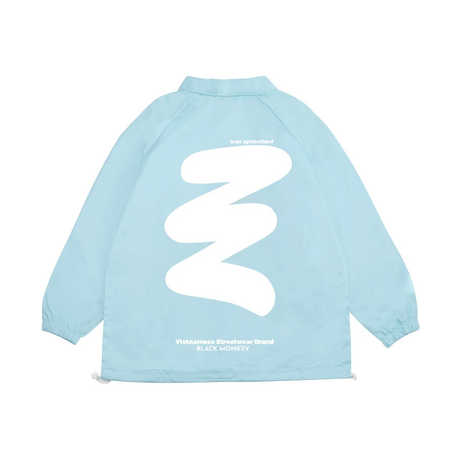 ÁO KHOÁC BIỂU TƯỢNG XANH TRẮNG - BLACK MONKEY LOGO SYMBOLIZED COACH JACKET