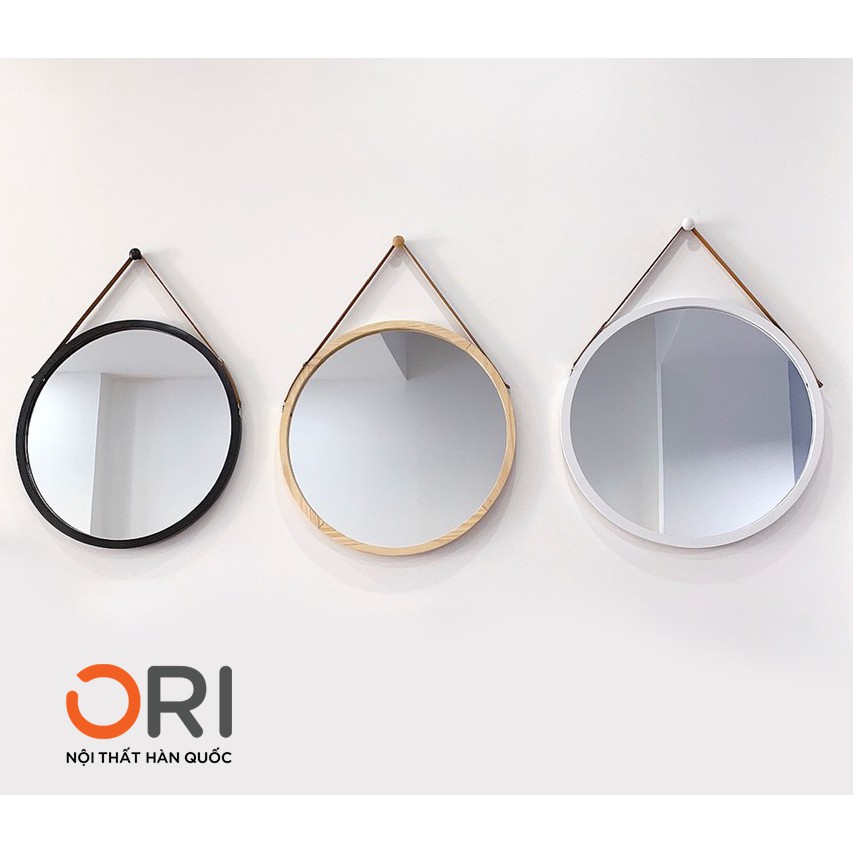 Gương Tròn Treo Tường Dây Thừng Khung Gỗ - CIRCLE MIRROR D50 - ORI NỘI THẤT HÀN QUỐC