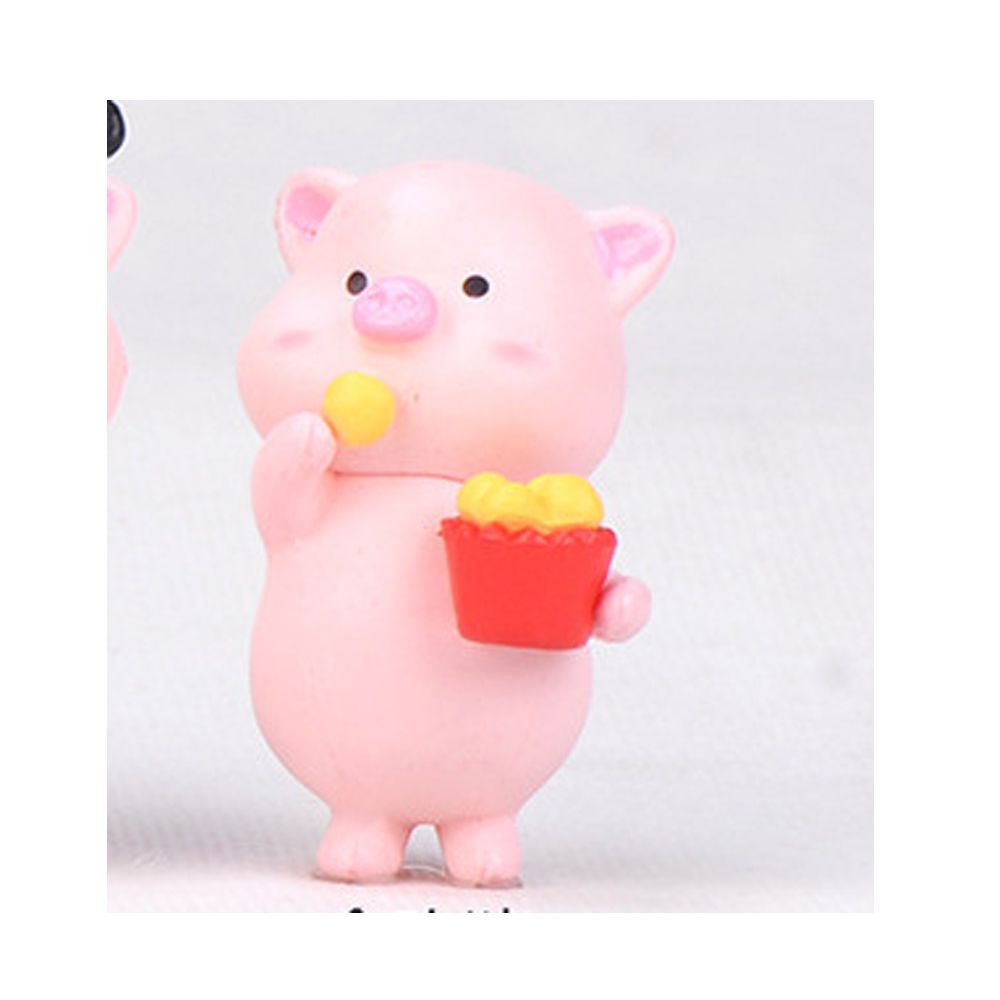 DAPHNE Cute Resin Ornaments Garden Home Decor Miniature Model Micro Pig Family Kids Toys Mini Animal Statue DIY Craft Bonsai Decoration Figurine