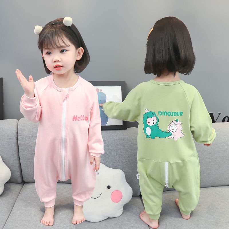✨Hàng Có Sẵn✨ Bộ Đồ Ngủ Liền Thân Bằng Chất Liệu Cotton Mỏng Thời Trang Xuân Thu Dành Cho Bé 01-2 - 3 Tuổi