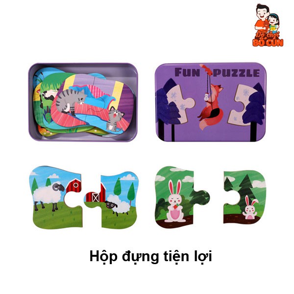 Ghép hình puzzle 2 mảnh giải câu đố - Đồ chơi giáo dục xếp hình lắp ráp