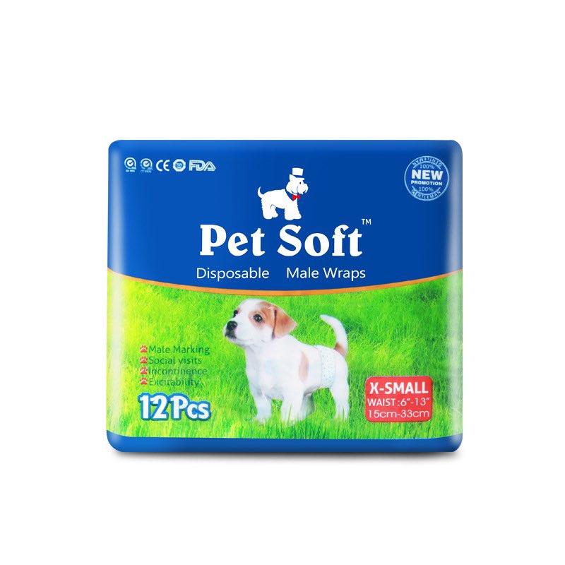 Tả cho chó, Bỉm cho chó Đực, Bỉm Chó Đực Pet Soft 1 bịch 12 chiếc Mooki Pet