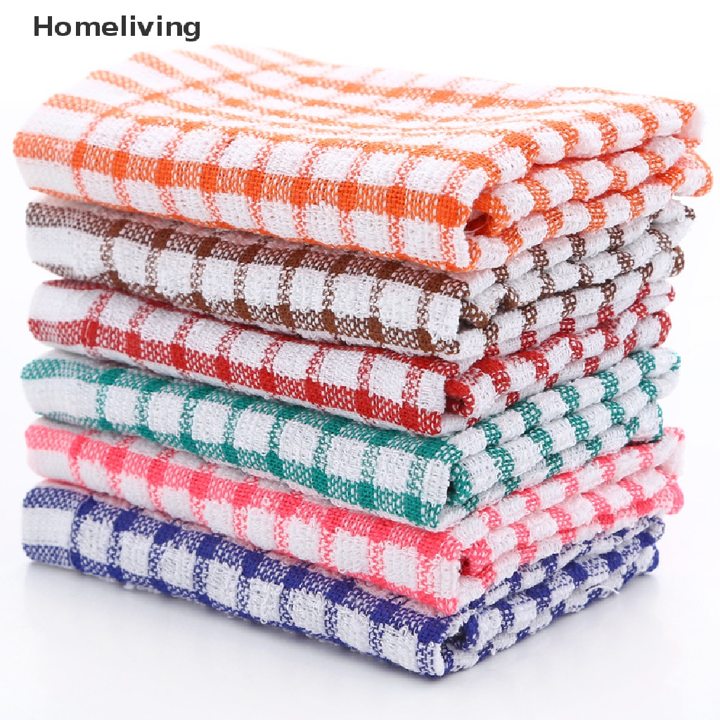 Set 6 Khăn Lau Chén Dĩa Chất Liệu Cotton Thấm Hút Tốt