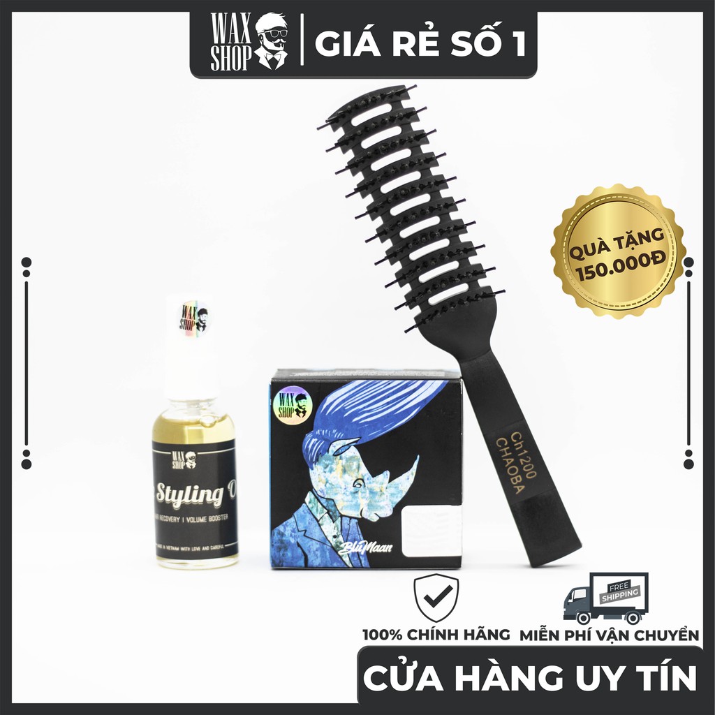 Sáp Vuốt Tóc Blumaan Meraki ⚡ [Bao Test] ⚡ Siêu Giữ Nếp Tóc tới 24 Tiếng, Tặng Kèm Pre-Styling Oil và Lược