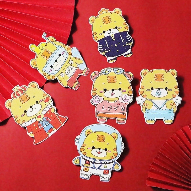 Lì xì Tết 2022 Bao lì xì Tết Nhâm Dần hoạt hình cute hình con vật đáng yêu dễ thương chất liệu giấy dày dặn HVLX01
