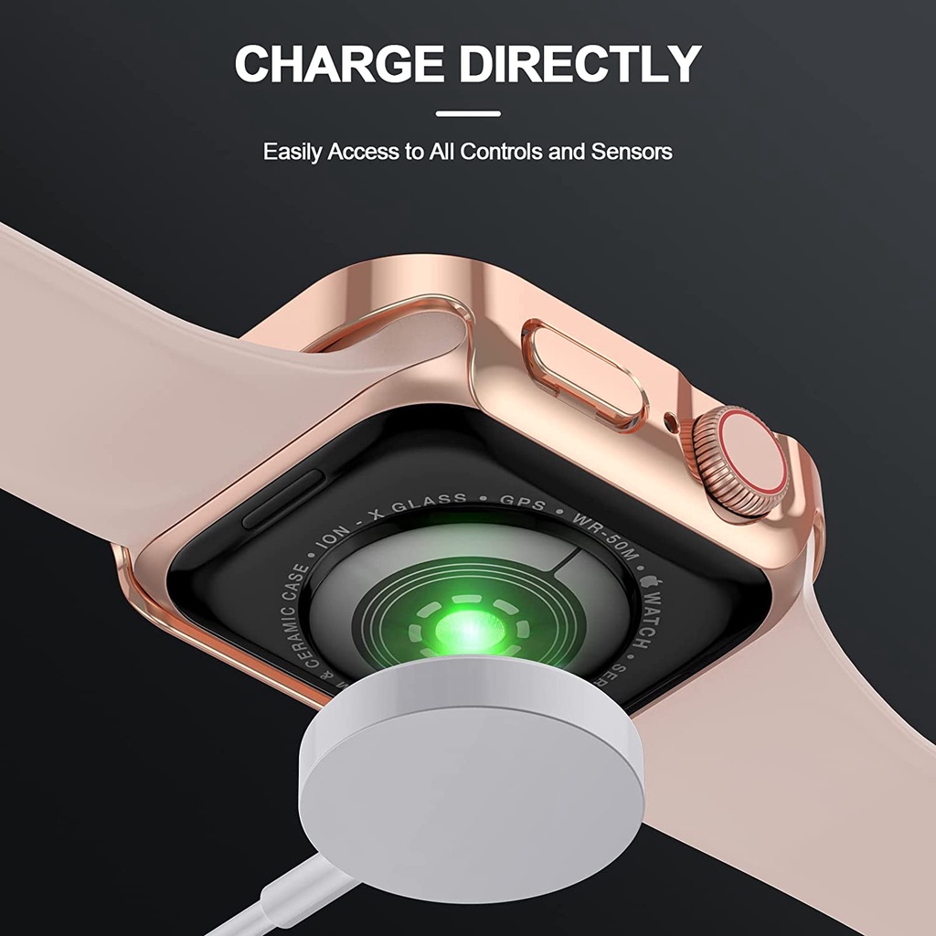 Ninki Ốp Bảo Vệ Màn Hình Chống Thấm Nước Chống Sương Mù Cho Apple Watch Series 8/7/6/SE/5/4 45mm 41mm 40mm 44mm,Waterproof Anti-Fog PC Case Cover for iWatch 8/7 45mm 41mm