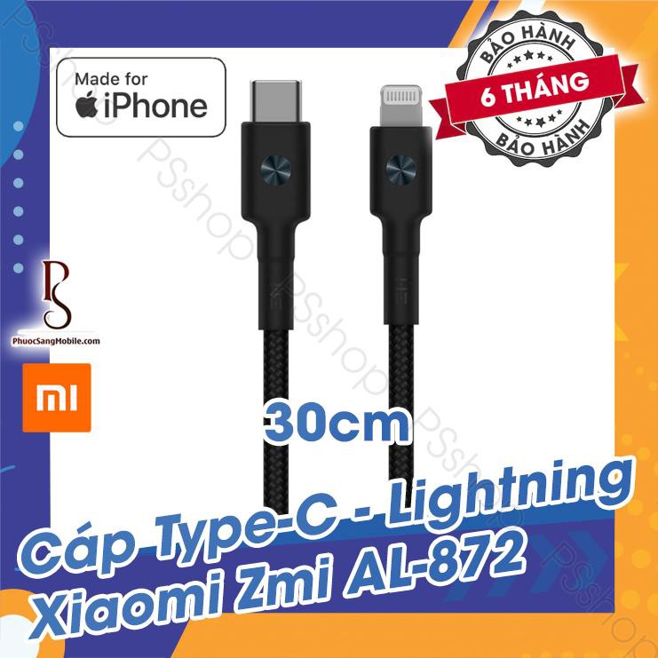 Cáp USB Type-C - Lightning Xiaomi ZMI AL-873, AL-872, bọc vải Kevlar siêu bền Made for iPhone USB-C