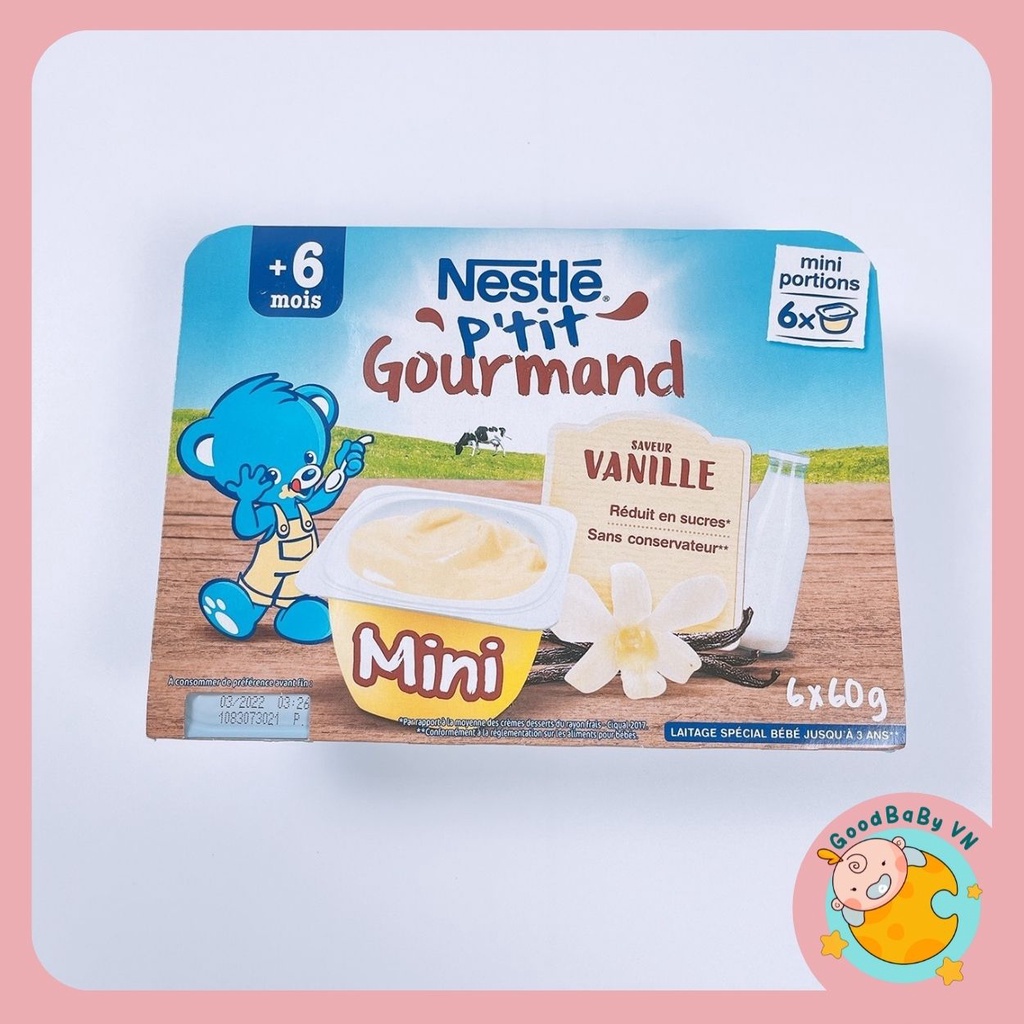 Váng sữa NESTLE Pháp 6m vỉ 6 hộpx60gr vị Vani Goodbabyvn