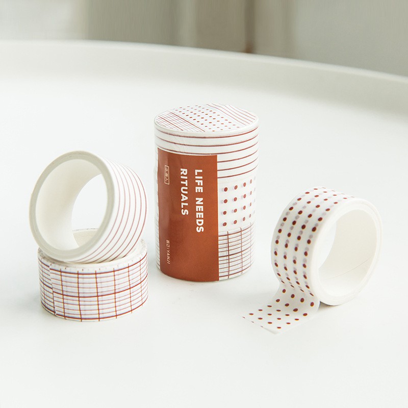 Băng dính trang trí Washi tape Yanji kích thước 20 mm x3m x 3 cuộn