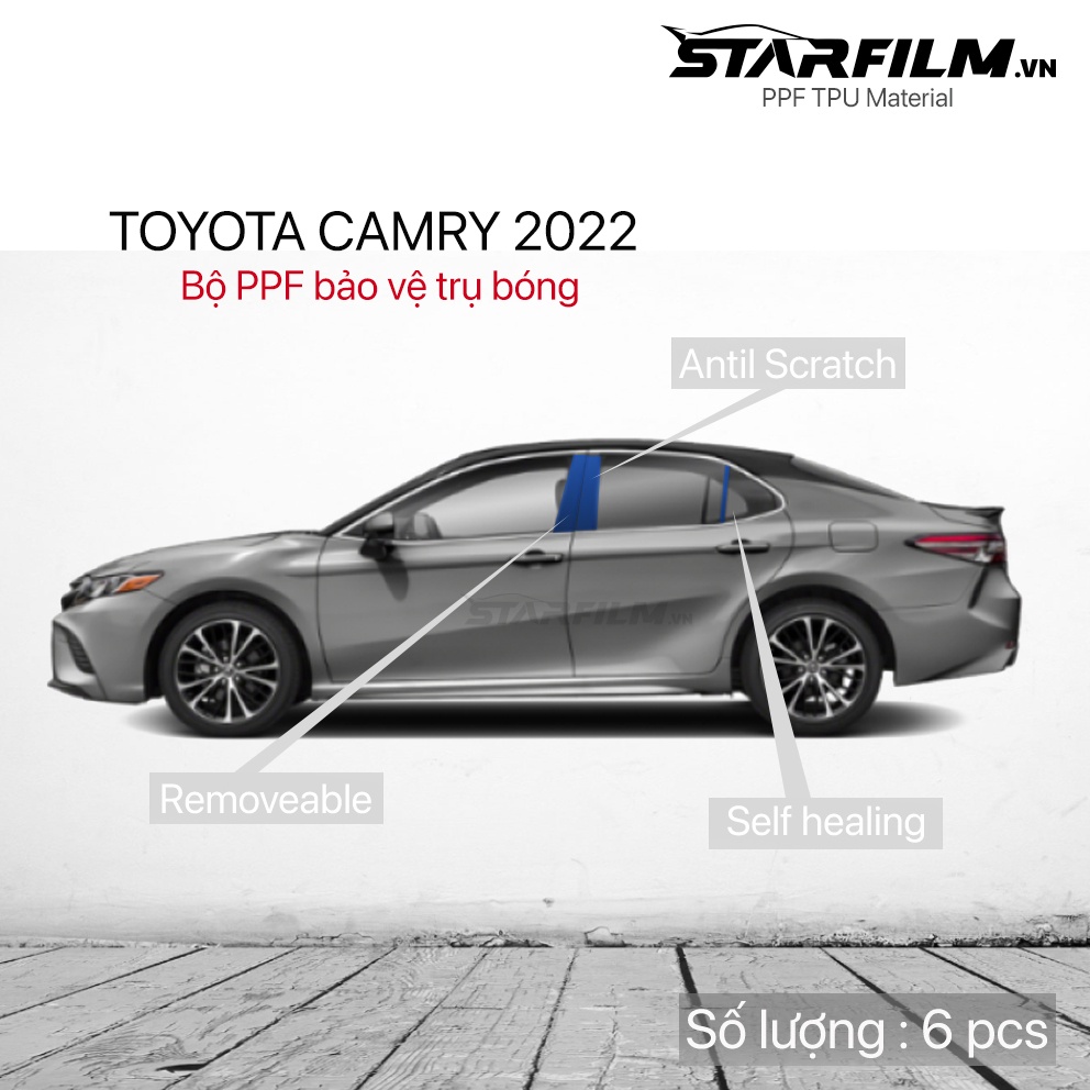 [Mã BMLT300 giảm đến 300K] Bộ PPF bảo vệ chống xước trụ bóng STARFILM cho Toyota Camry 2022