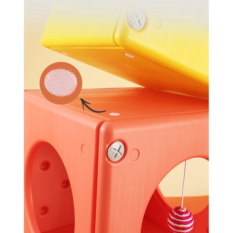 Bàn cào đồ chơi ổ nằm Colour Box 3 trong 1 cho mèo