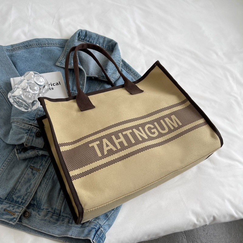 Túi tote Đeo Vai Vải canvas Thiết Kế Cỡ Lớn Thời Trang Xinh Xắn Cho Nữ