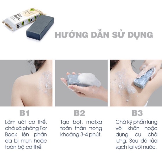 Combo Xà Phòng &amp; Gel Xịt Mụn Lưng For Back Giảm Mụn, Mờ Thâm Nhật Bản