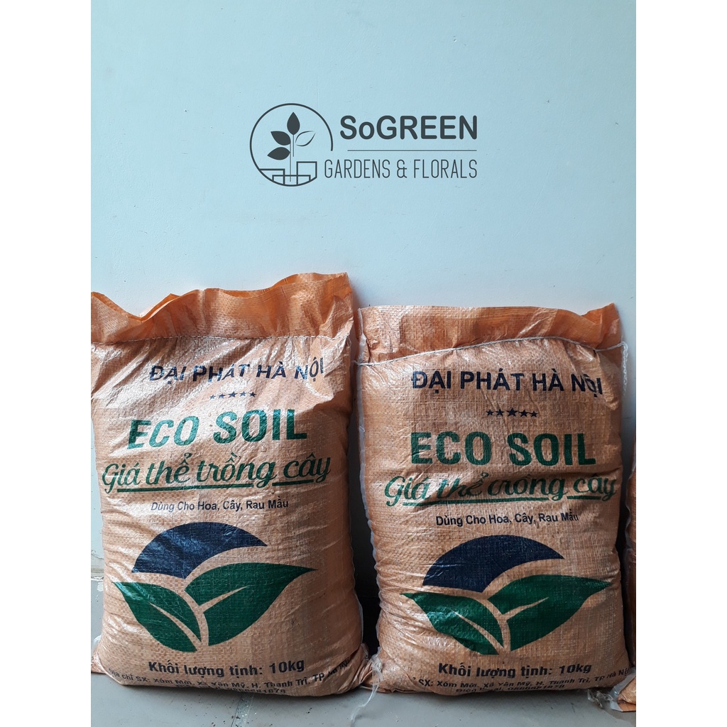 Đất sạch cao cấp Eco Soil trồng cây, phù sa dinh dưỡng (10kg/bao)