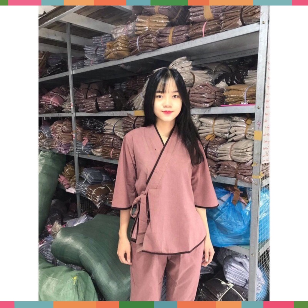 [Giá rẻ bất ngờ] Đồ lam đi chùa(nơ nhật không thêu)